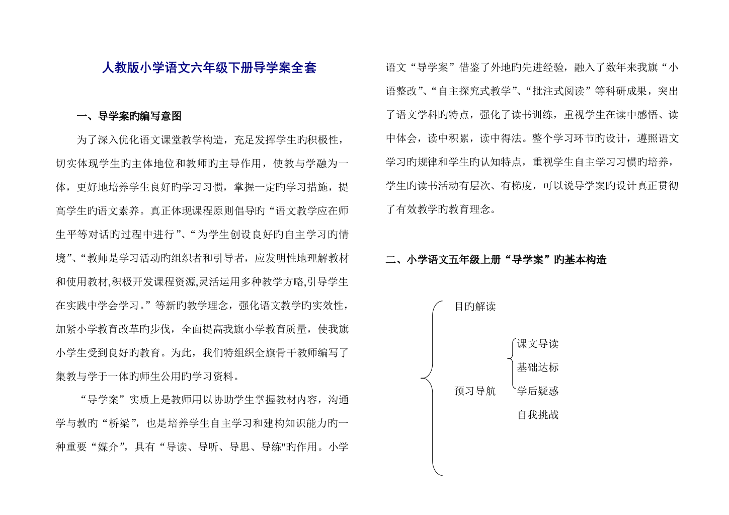 2023年人教版小学语文六年级下册导学案全套