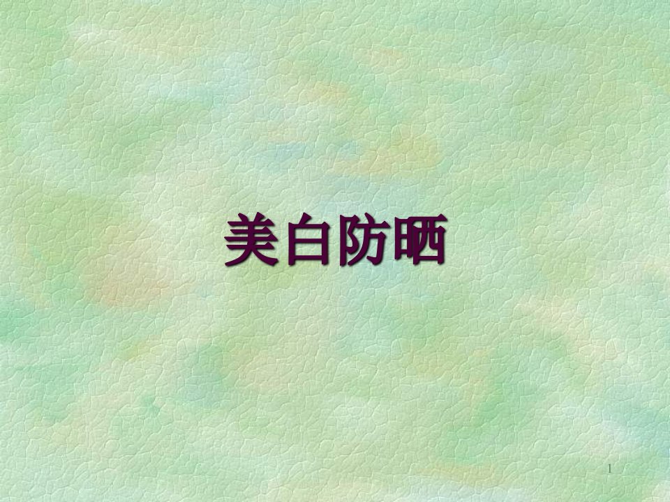 美白防晒-课件（PPT精）