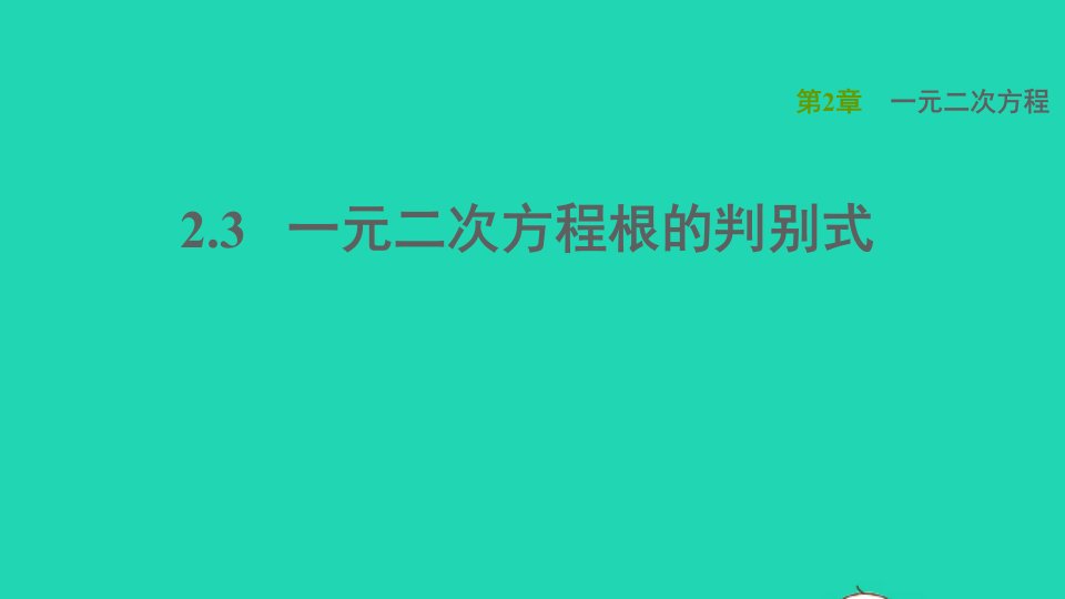 2021秋九年级数学上册第2章一元二次方程2.3一元二次方程根的判别式习题课件新版湘教版