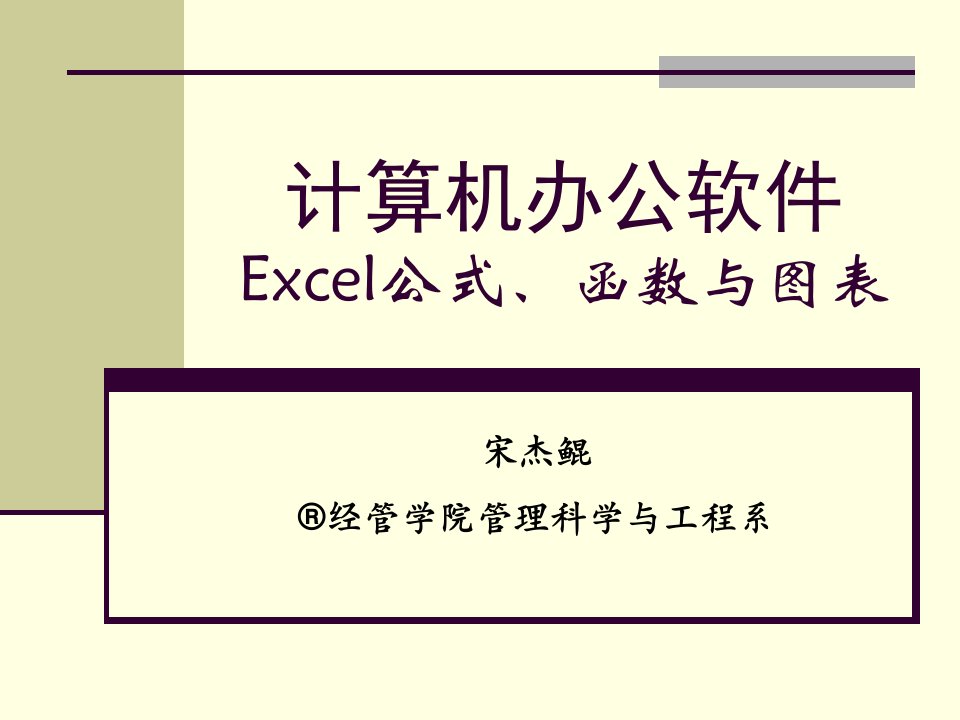 计算机办公软件Excel公式函数与图表