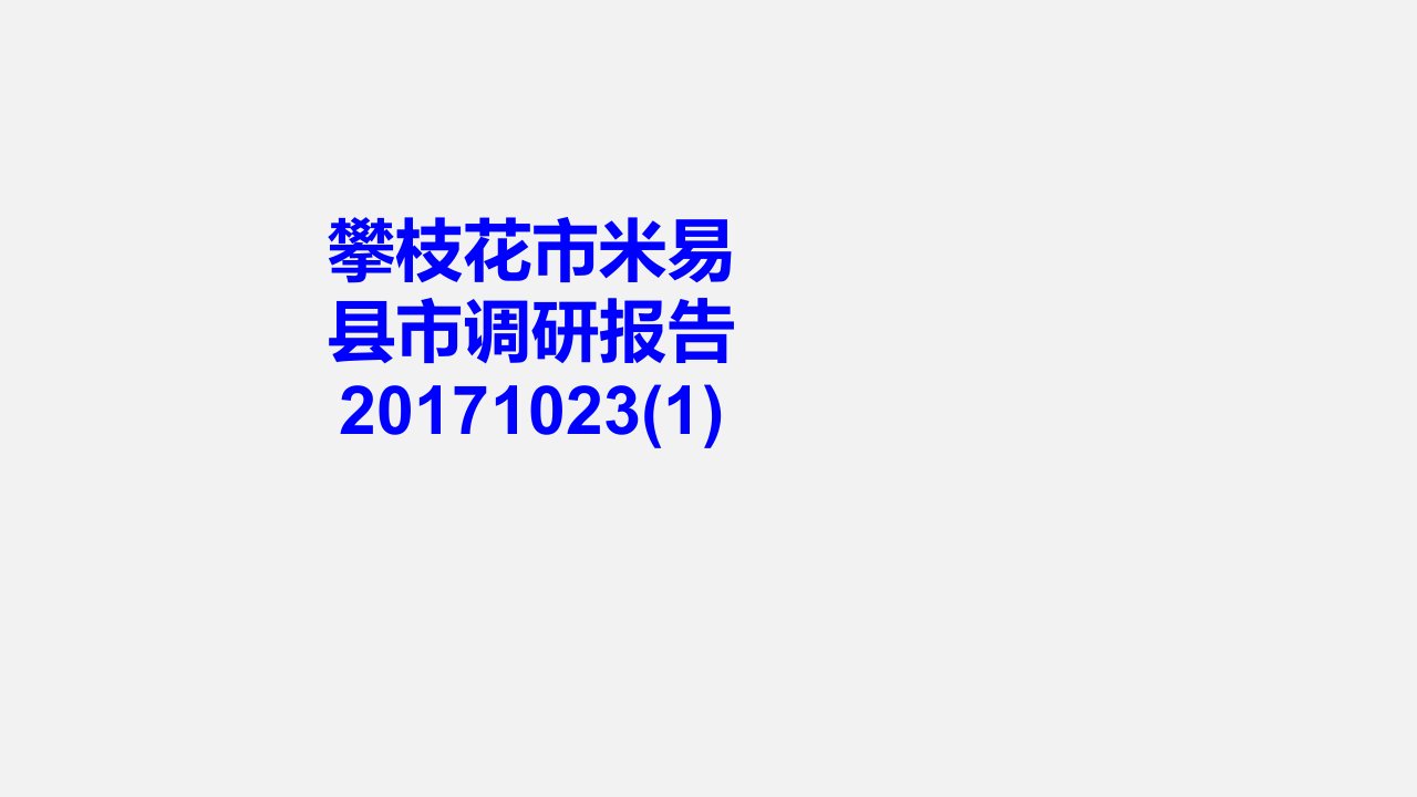 攀枝花市米易县市调研报告经典课件