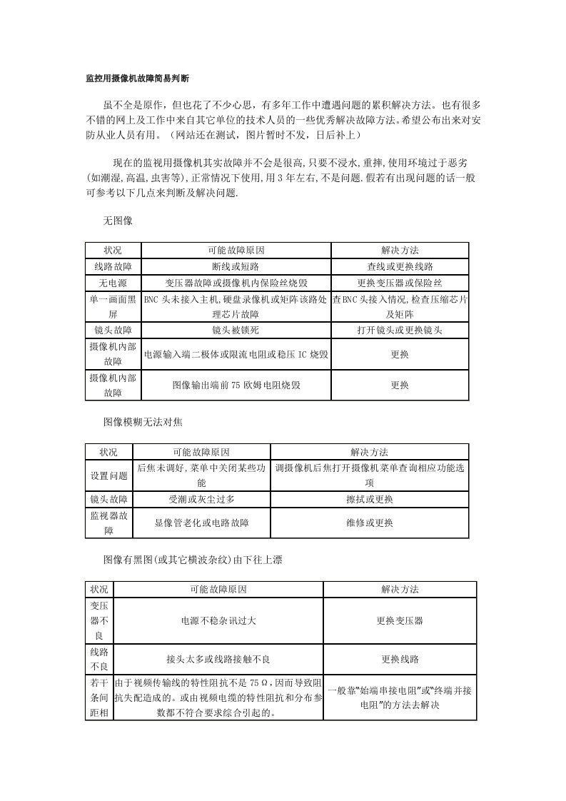 电子行业-摄像机故障分析北京富美讯电子技术有限公司首页