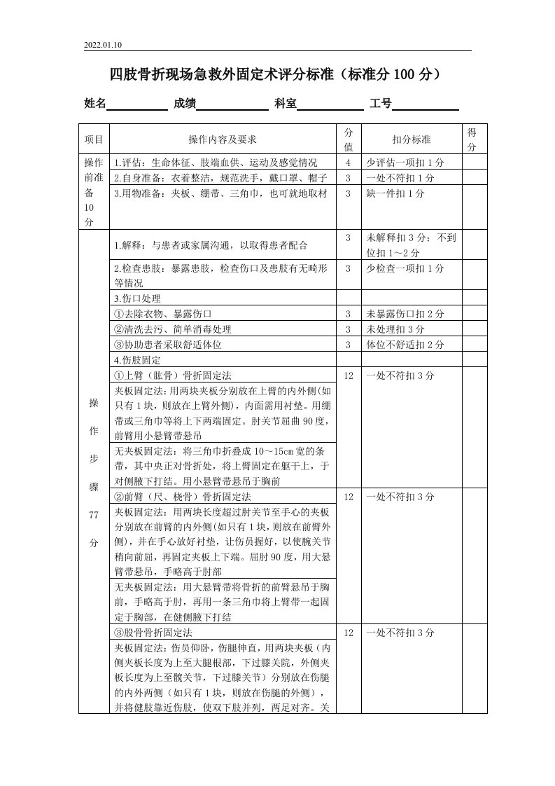 四肢骨折固定术评分标准.doc10.22