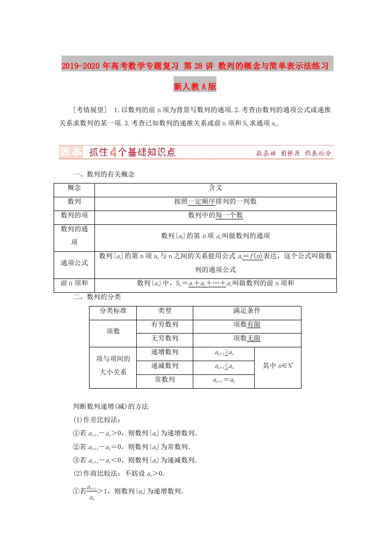 2019-2020年高考数学专题复习