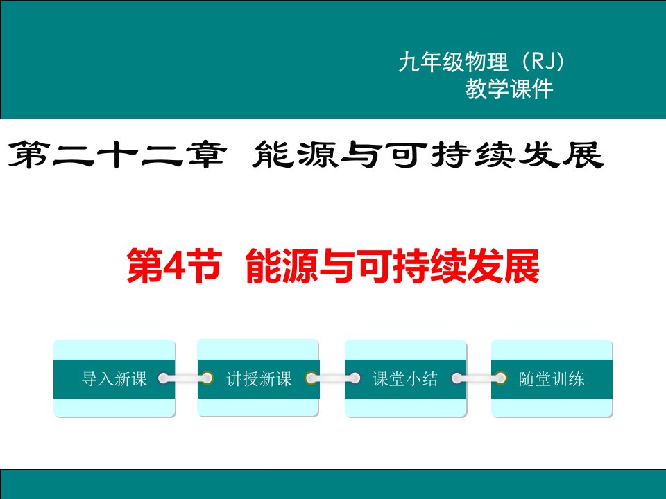 人教版初中三年级下册物理-第二十二章-能源与可持续发展-22.4《能源与可持续发展》ppt课件