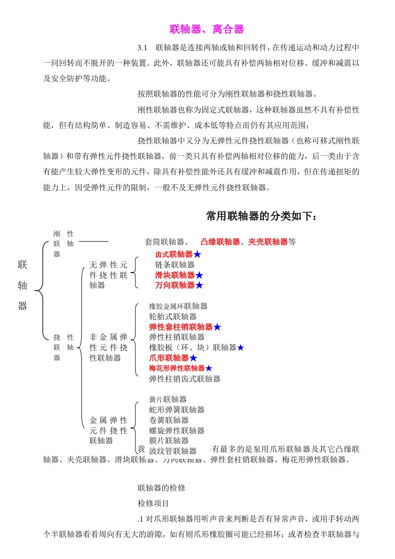 联轴器、离合器的检修工艺