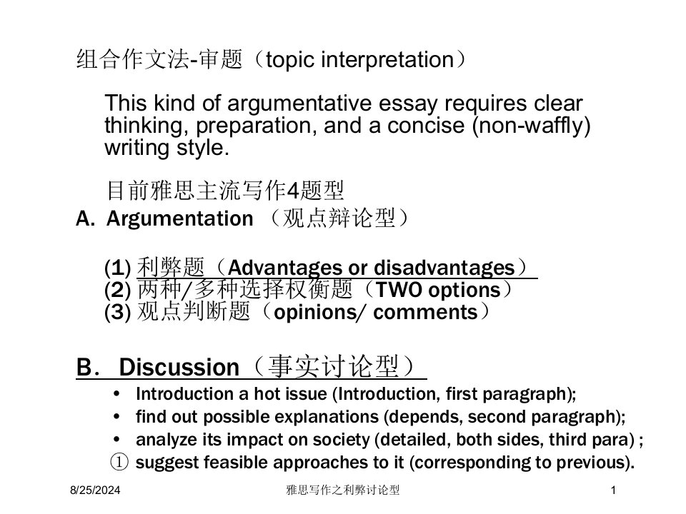 2021年度雅思写作之利弊讨论型讲义