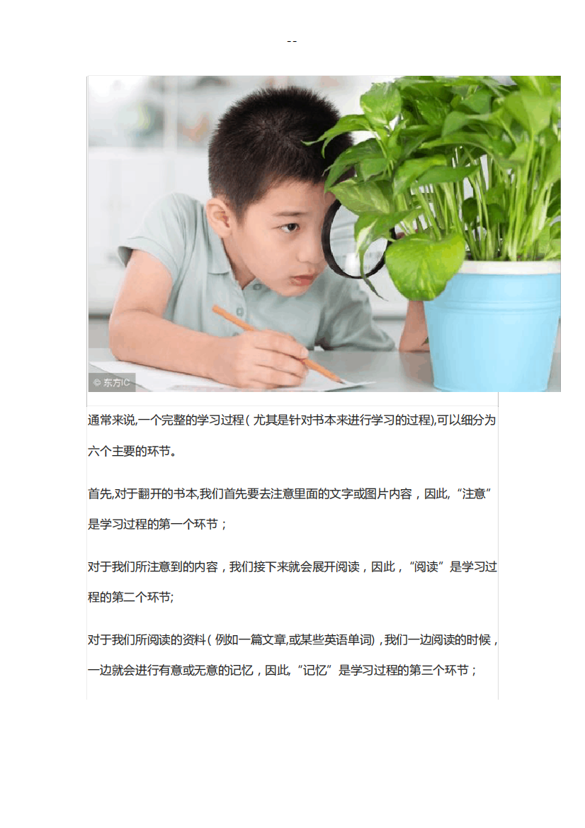 学习过程的六个主要环节