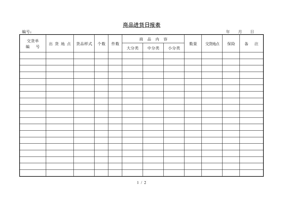 生产作业日报表69