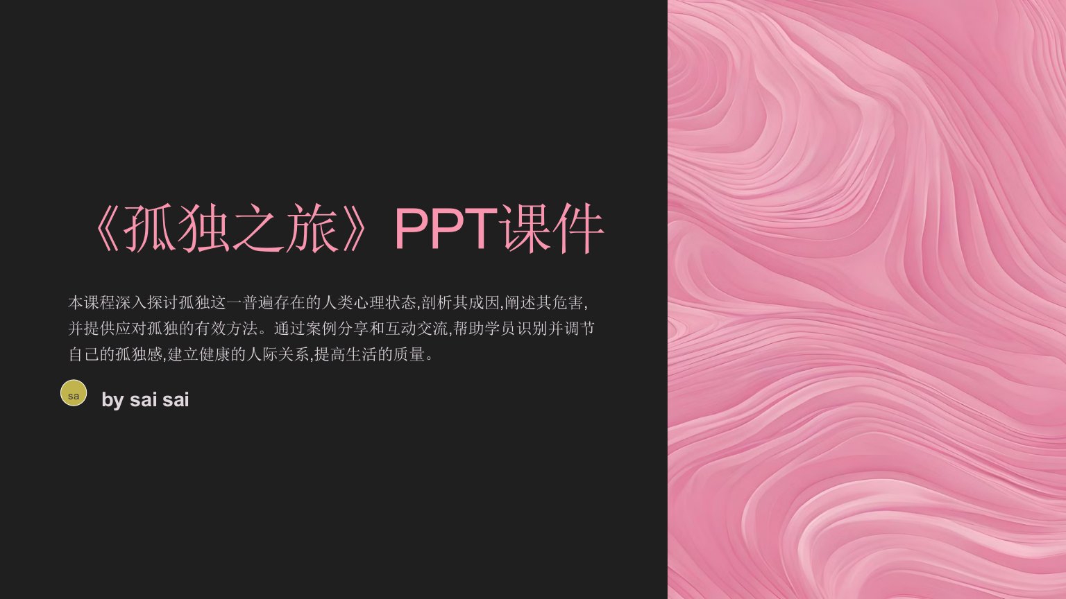 《孤独之旅》PPT课件