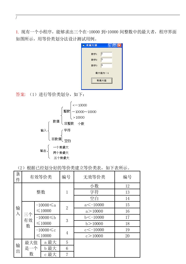 大连东软信息学院软件测试黑盒测试方法习题及答案