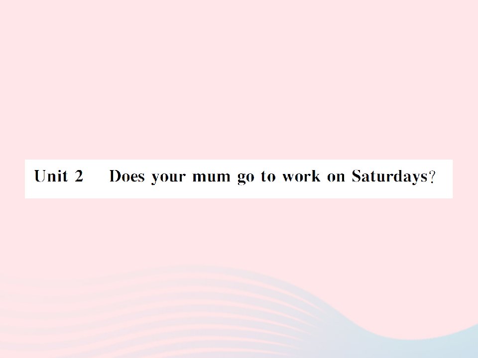 2022三年级英语下册Module5Unit2DoesyourmumgotoworkonSaturdays习题课件外研版三起