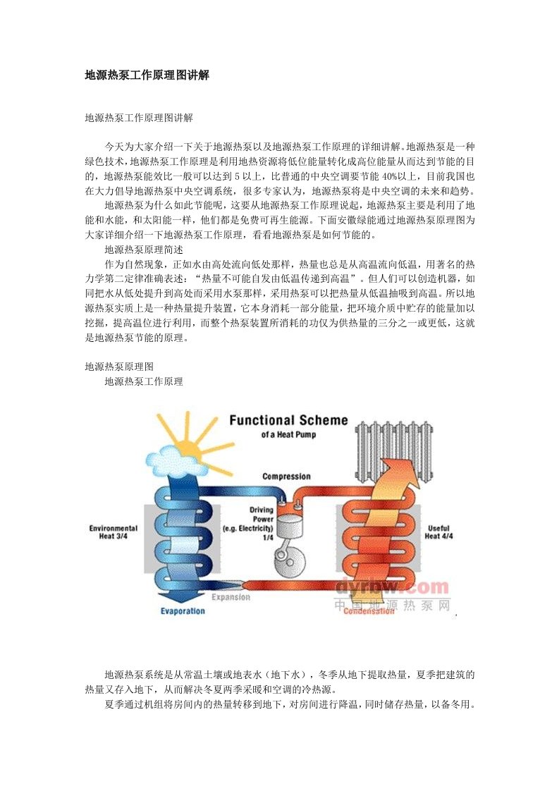 地源热泵工作原理图讲解