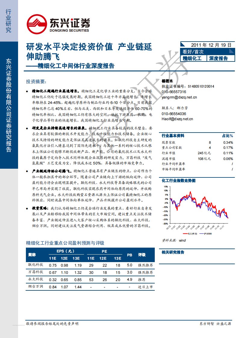 精细化工中间体行业深度报告