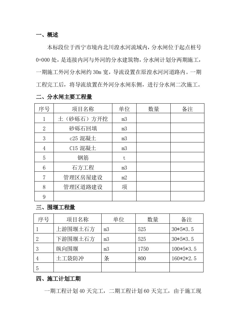 《水闸施工方案》word版