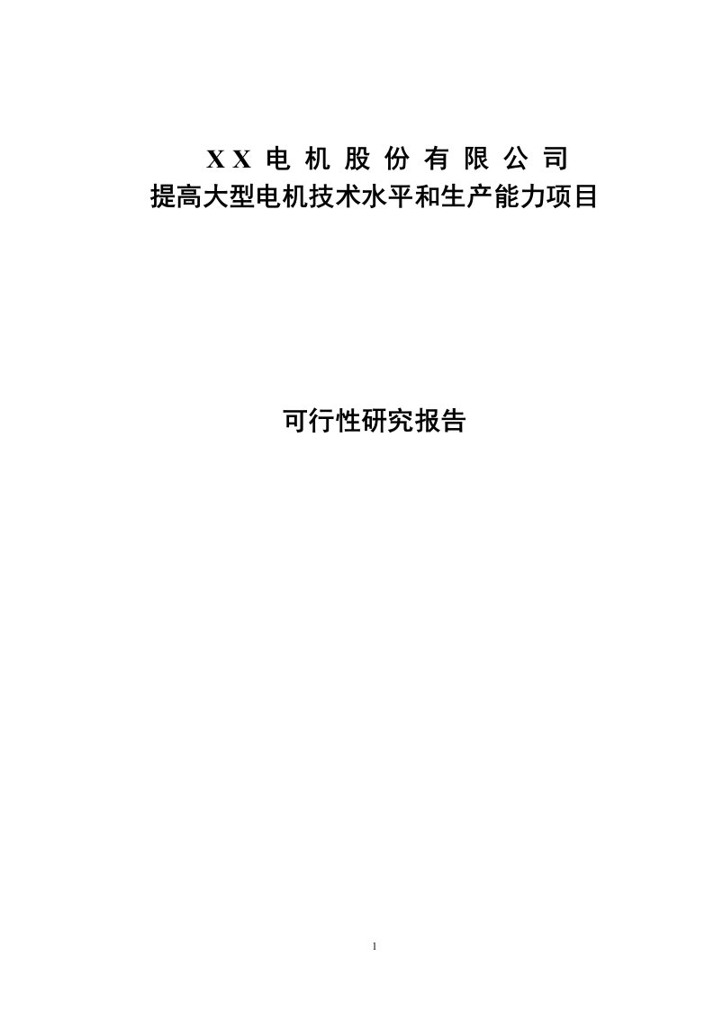 某电机股份公司可行性研究报告