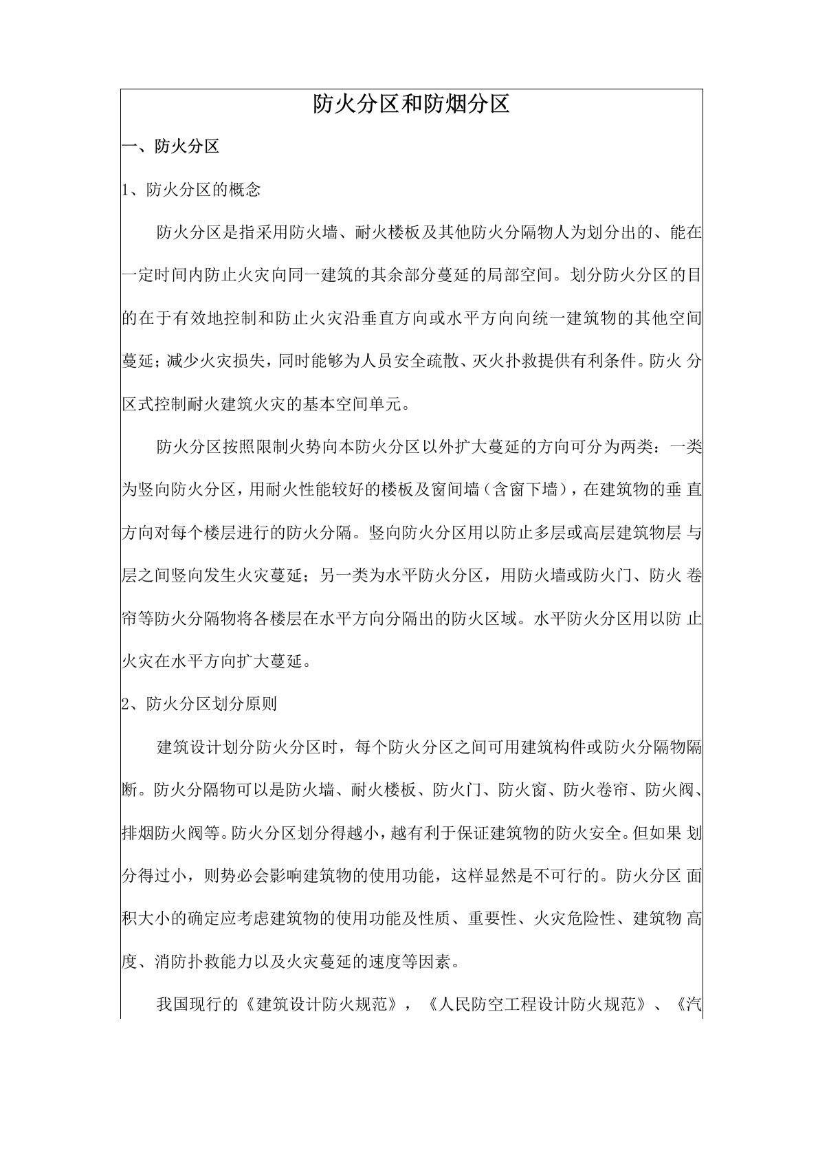 防火分区与防烟分区关系与区别