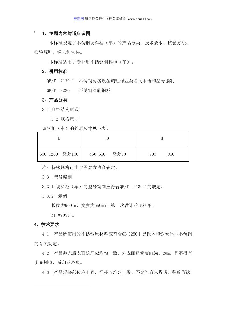 厨房工程设备安装与验收标准文档下载