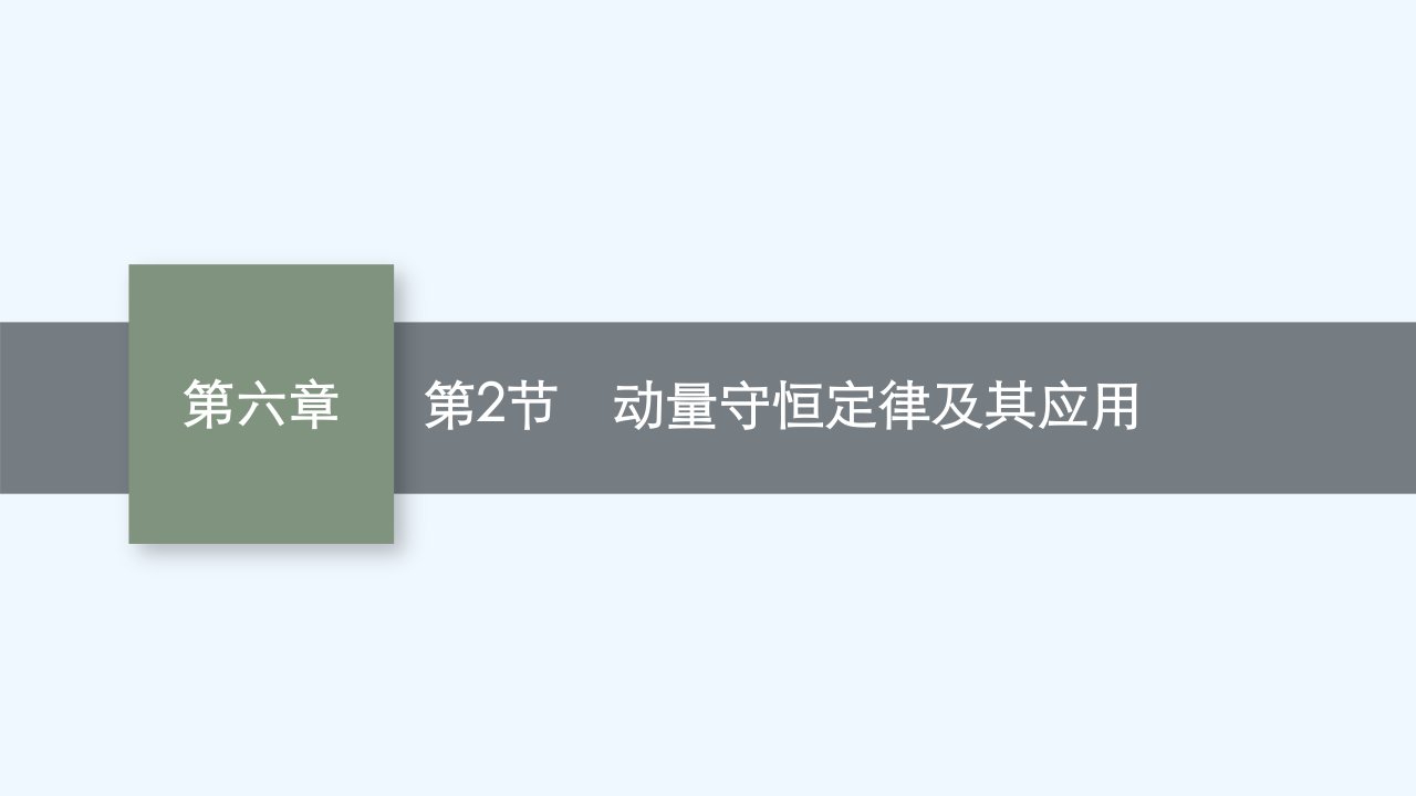 适用于新高考新教材2024届高考物理一轮总复习第6章动量守恒定律第2节动量守恒定律及其应用课件