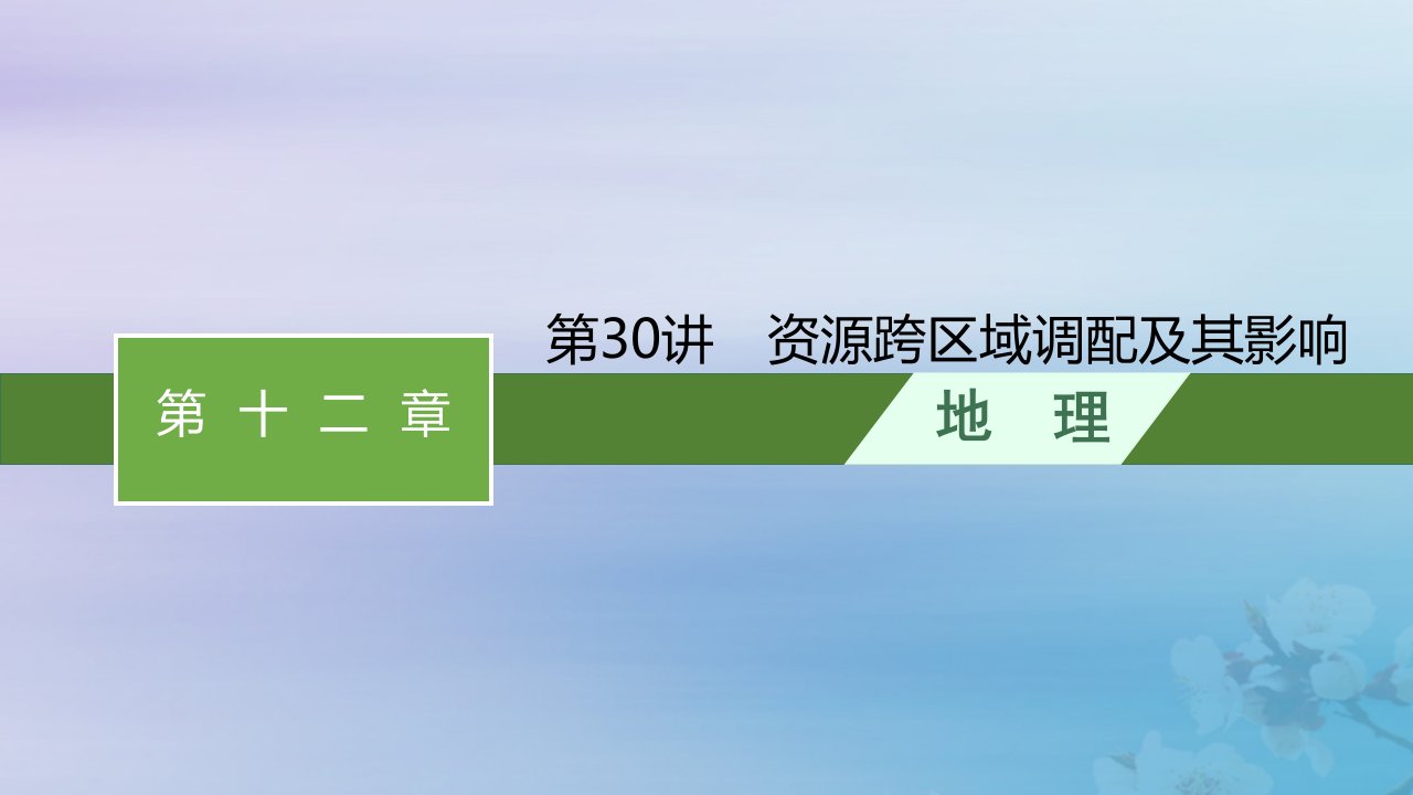 适用于新高考新教材天津专版2024届高考地理一轮总复习第12章区域差异与区域协调第30讲资源跨区域调配及其影响课件