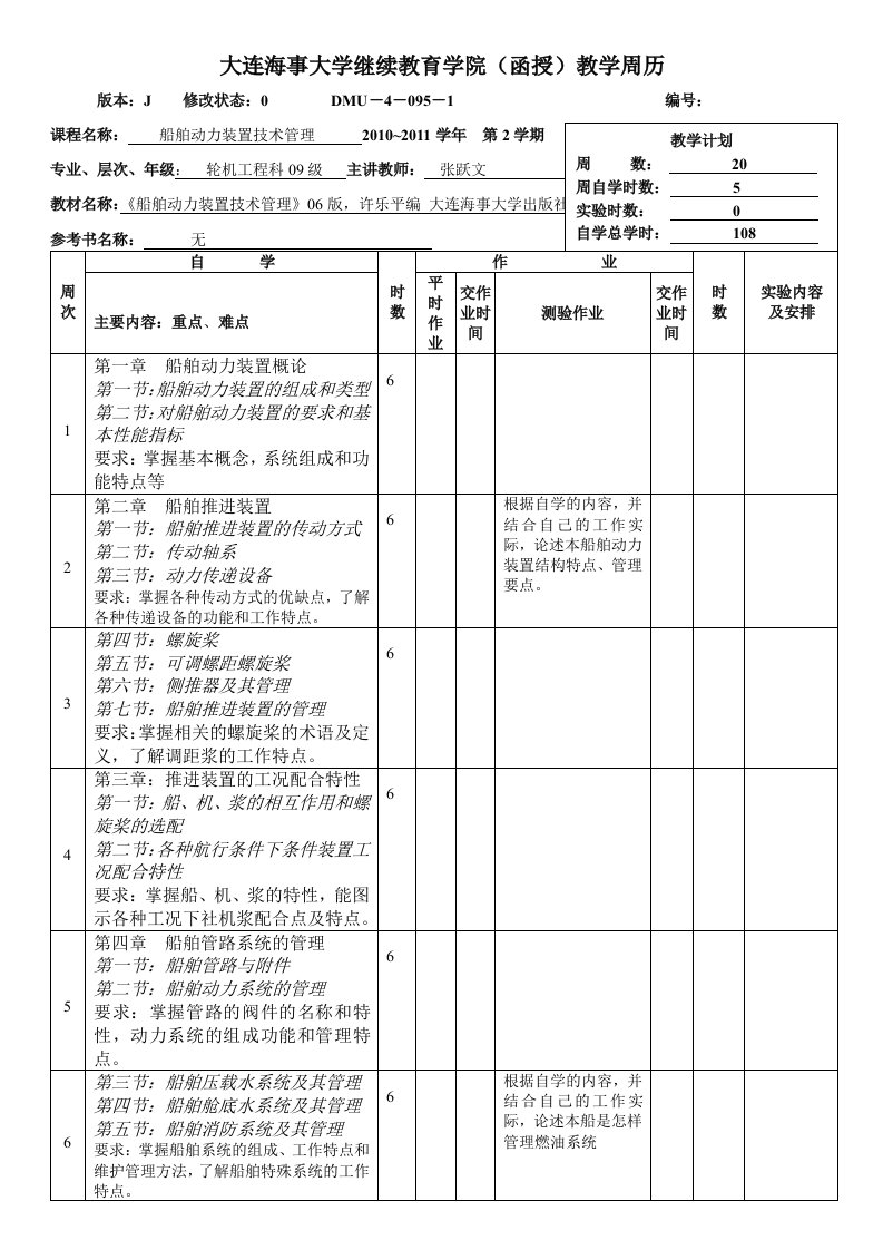 船舶动力装置技术管理