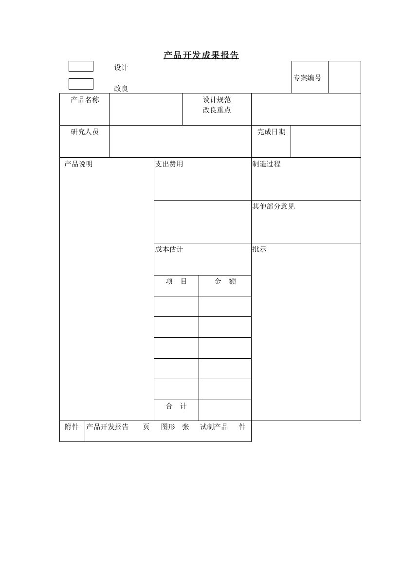 产品开发成果报告