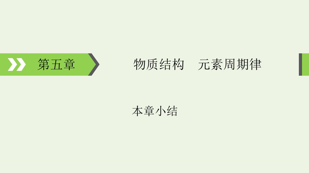 2022版高考化学一轮复习第5章物质结构元素周期律本章小结课件