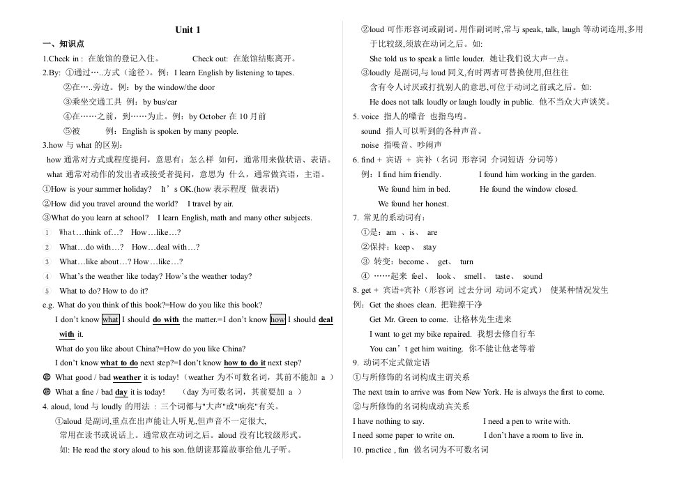 河口中学九年级英语知识点、短语及句型总结