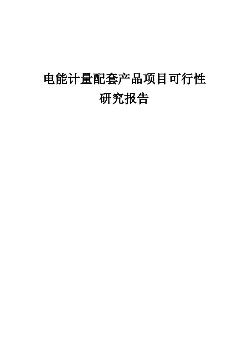 2024年电能计量配套产品项目可行性研究报告