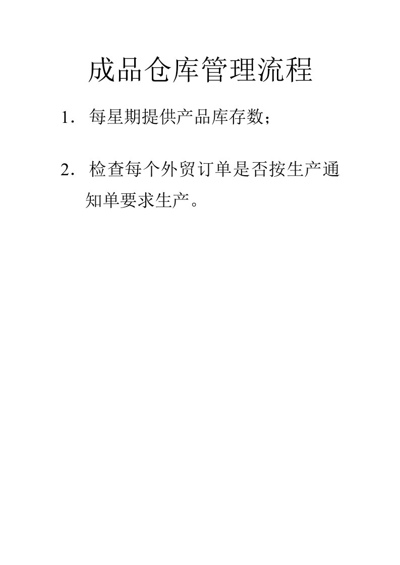 成品仓库管理流程