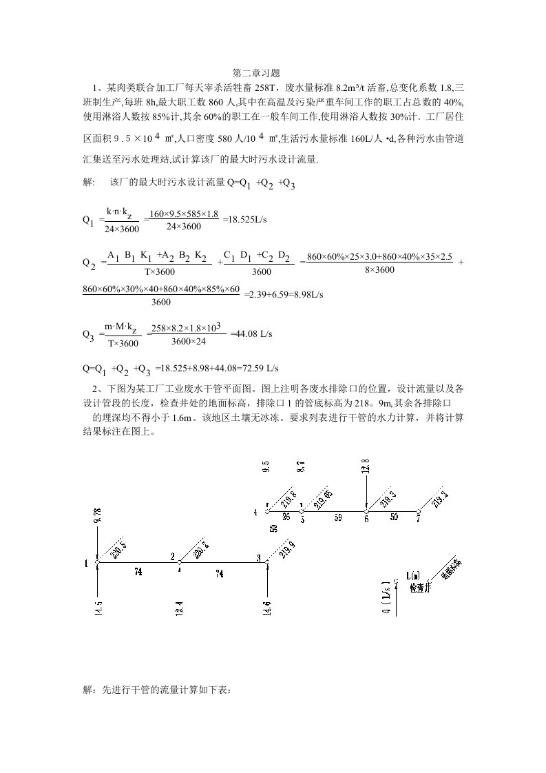 排水工程(上册)课后答案与例题