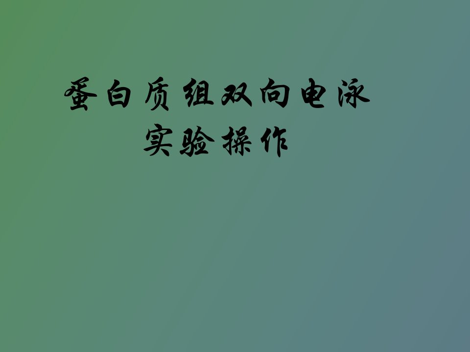 双向电泳原理及实验步骤