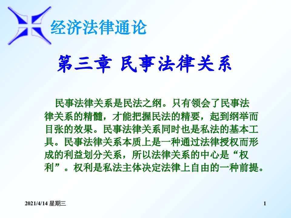 经济法律通论第三章民事法律关系课件