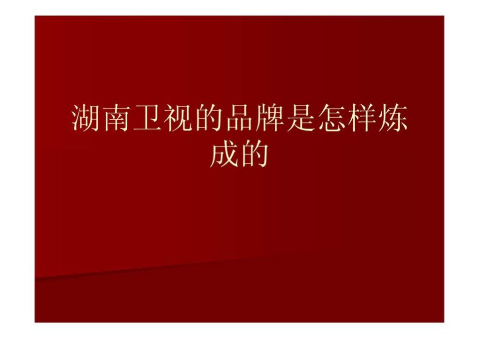 湖南卫视的品牌是.ppt