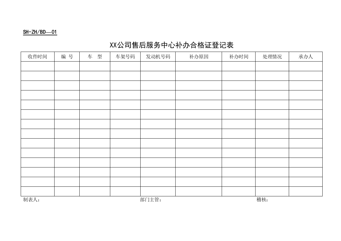 综合服务部表格1-10doc9