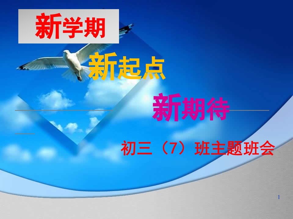 新学期新气象主题班会-初三7班ppt课件