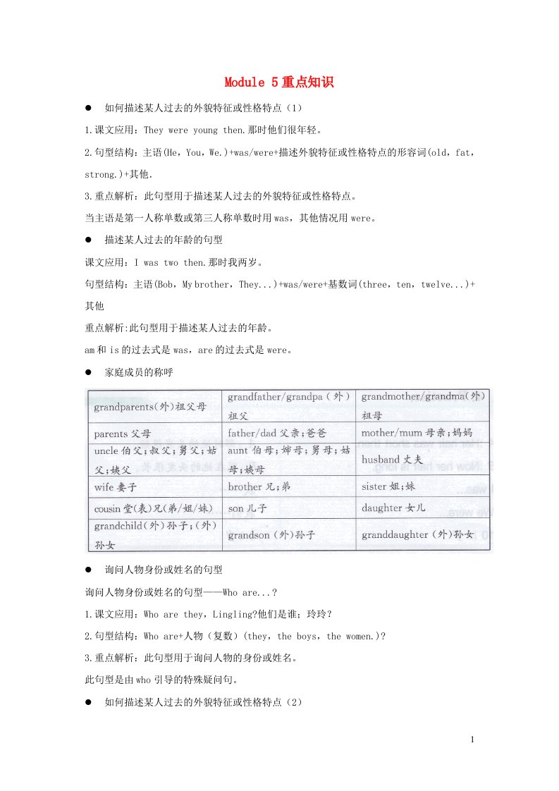 四年级英语下册Module5重点知识外研版三起