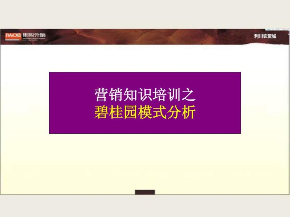 营销知识培训之碧桂园模式分析.ppt