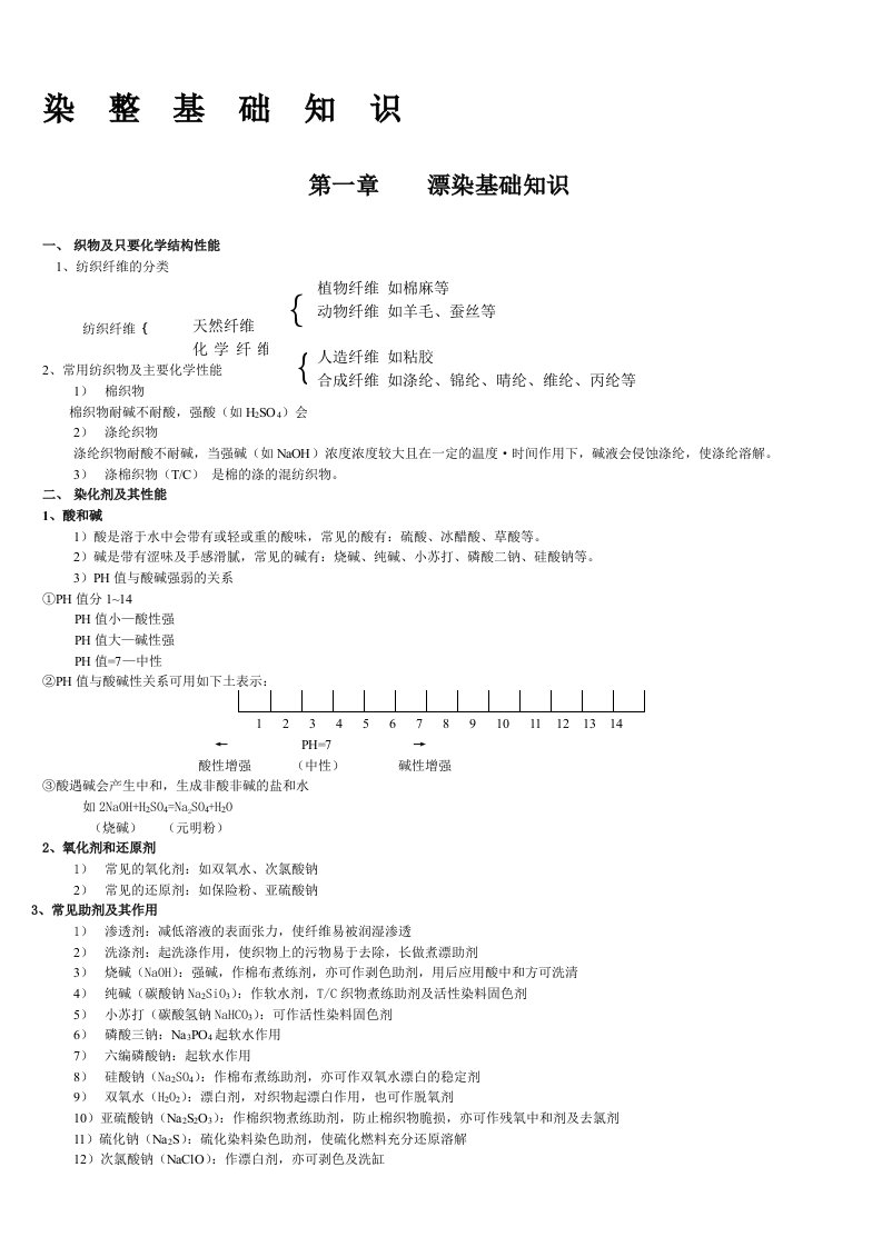 染整基础知识