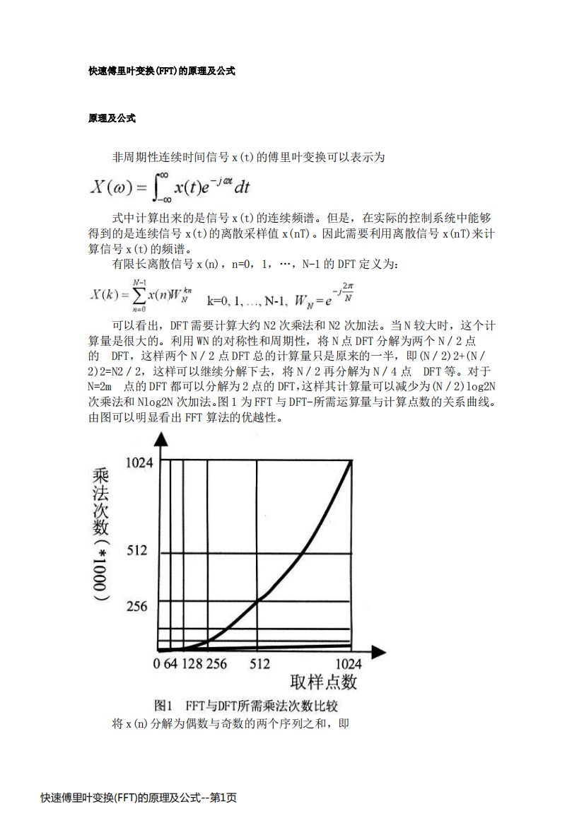 快速傅里叶变换(FFT)的原理及公式