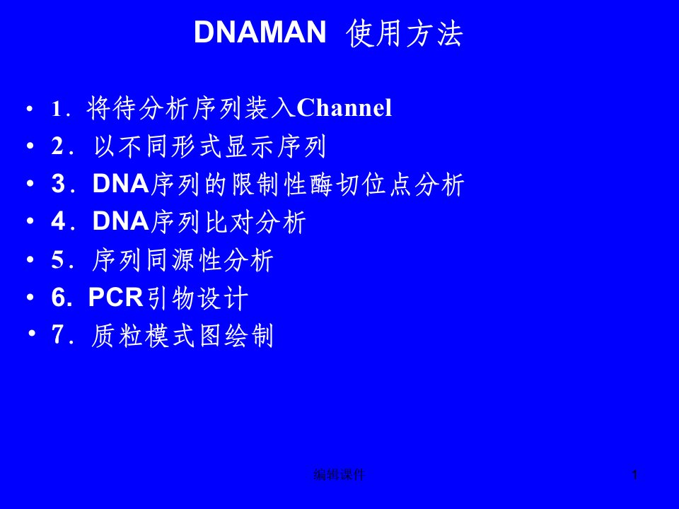 dnaman使用方法