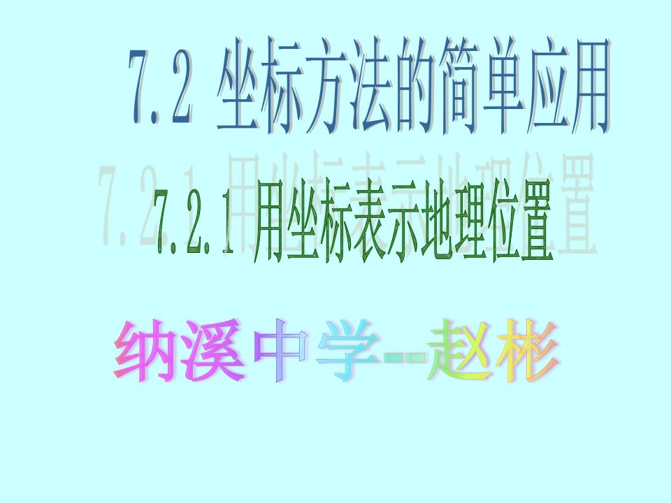 7.2.1用坐标表示地理位置(优秀课件)