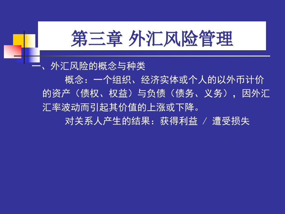 国际金融3第三章外汇风险管理