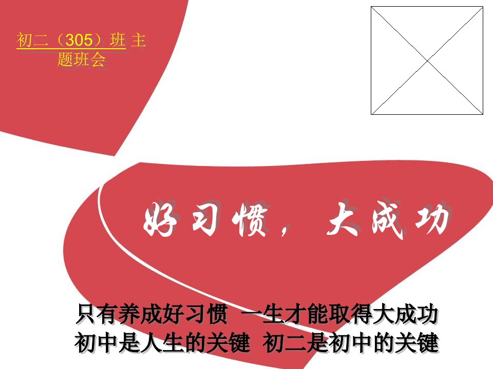 初二305班主题班会《好习惯，大成功》教学材料