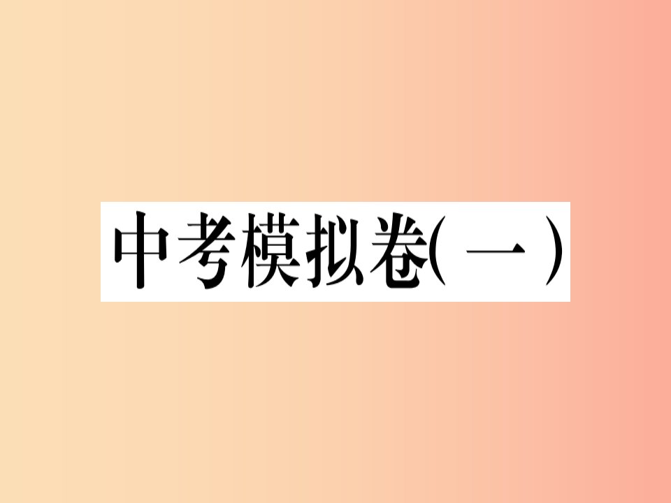 九年级历史下册中考模拟卷一习题课件新人教版