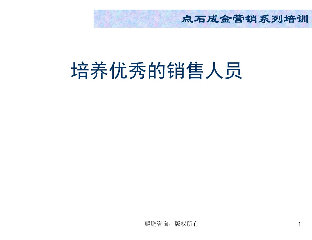 推荐-点石成金营销系列培训培养优秀的销售人员87