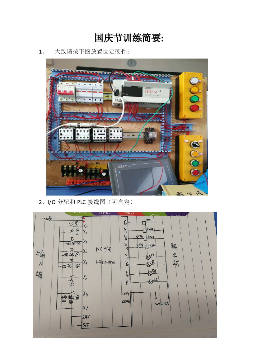 PLC国庆节培训简要