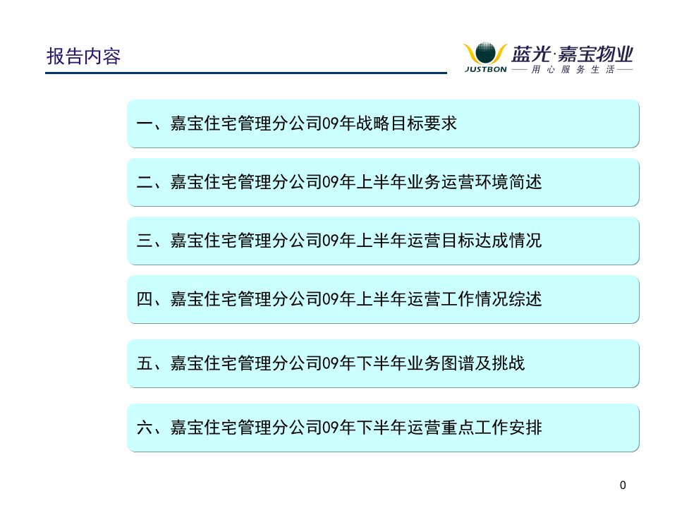 嘉宝住宅公司上半年运营工作报告