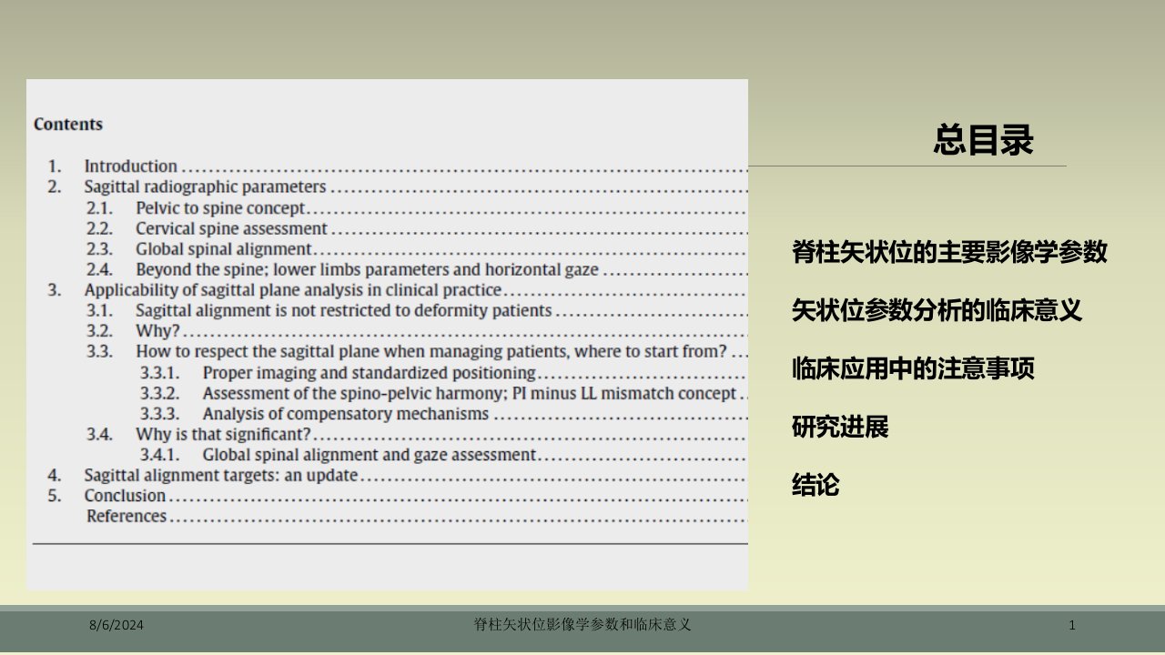 2021年脊柱矢状位影像学参数和临床意义