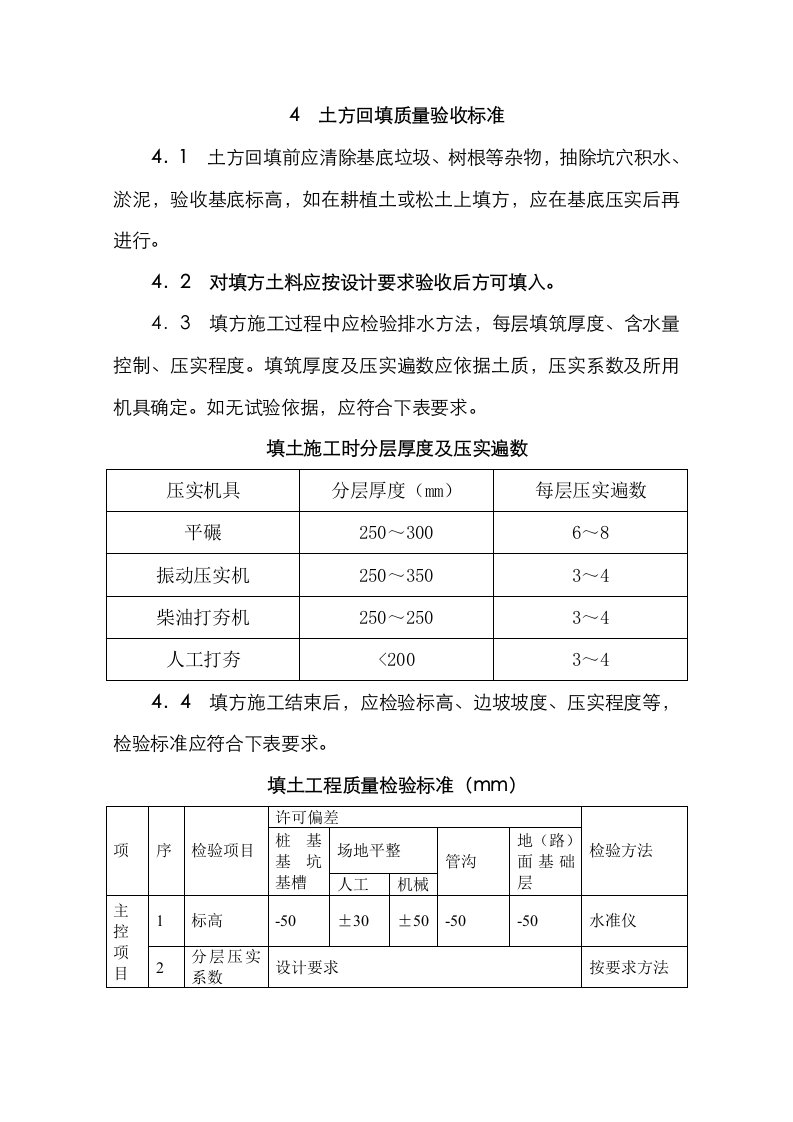 2021年新版土方回填标准